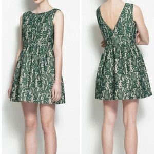Medium Zara Lace Overlay Tulip Green And Cream Dress
